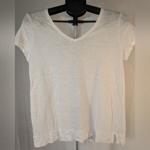 J. Jill V-Neck Short Sleeve Linen Tee